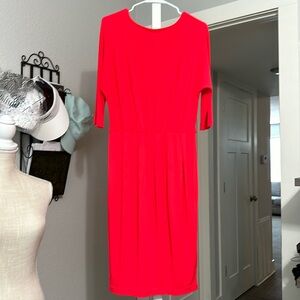 Bright red v back dress